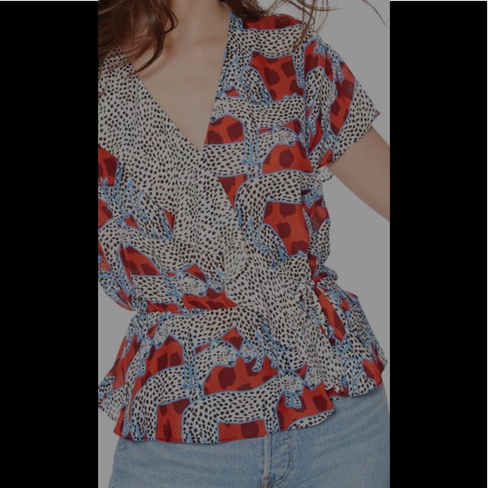 Parker silk animal print top. Nwot